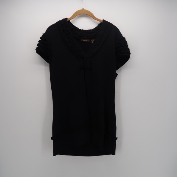 Heather B V-Neck Cap Ruffle Sleeve Tee T-Shirt Top - Picture 1 of 5